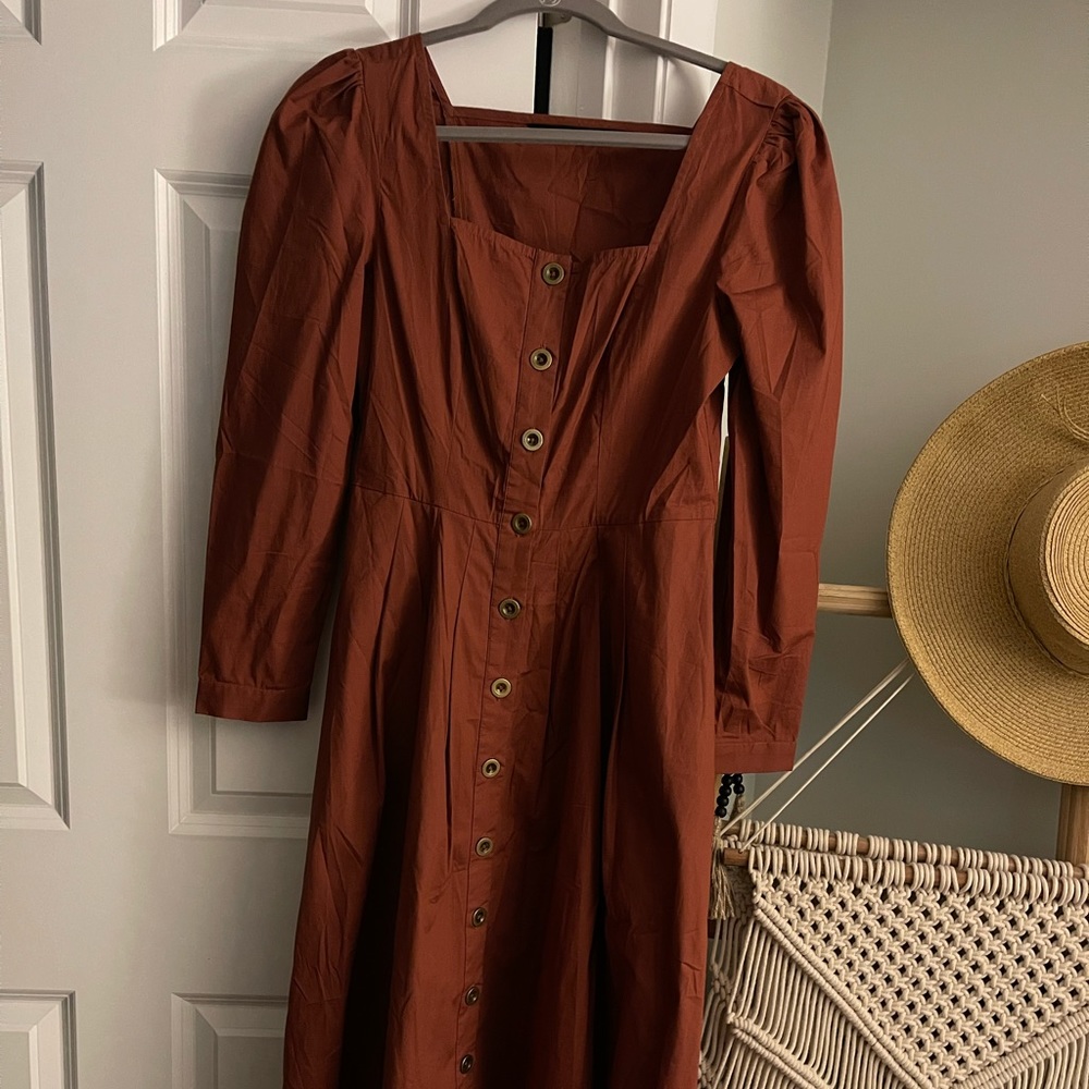 Eshakti Rust Cotton maxi Dress